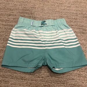 Ruffle Butts | Ocean Teal Stripped Swim Trunks